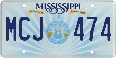 MS license plate MCJ474