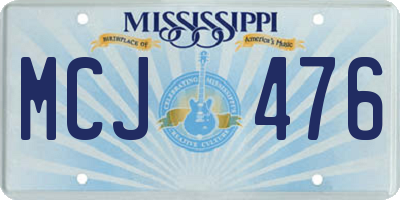 MS license plate MCJ476