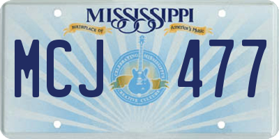 MS license plate MCJ477