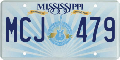 MS license plate MCJ479