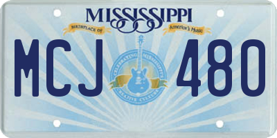 MS license plate MCJ480