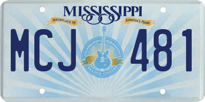 MS license plate MCJ481