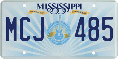MS license plate MCJ485