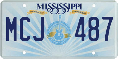 MS license plate MCJ487