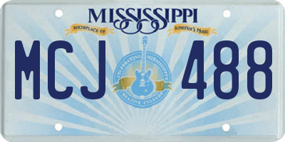 MS license plate MCJ488