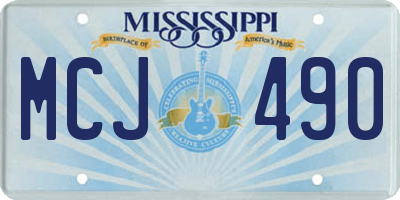 MS license plate MCJ490
