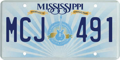 MS license plate MCJ491