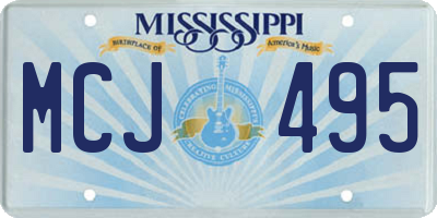 MS license plate MCJ495