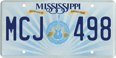 MS license plate MCJ498