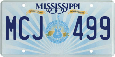 MS license plate MCJ499
