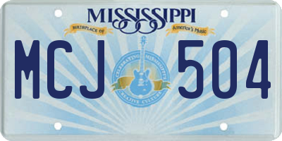 MS license plate MCJ504
