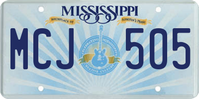 MS license plate MCJ505