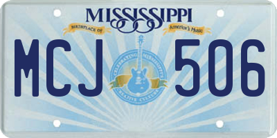 MS license plate MCJ506