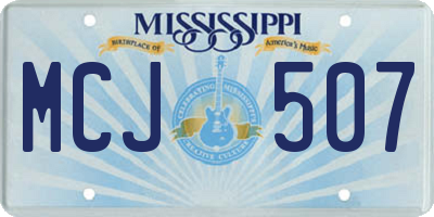MS license plate MCJ507