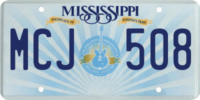 MS license plate MCJ508