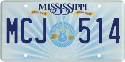 MS license plate MCJ514