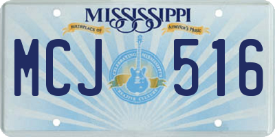 MS license plate MCJ516