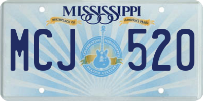 MS license plate MCJ520