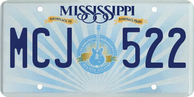 MS license plate MCJ522