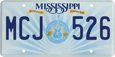 MS license plate MCJ526