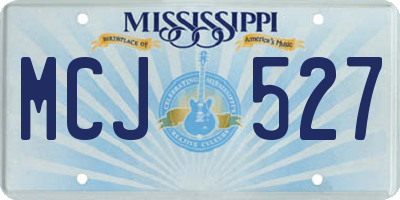 MS license plate MCJ527