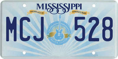 MS license plate MCJ528
