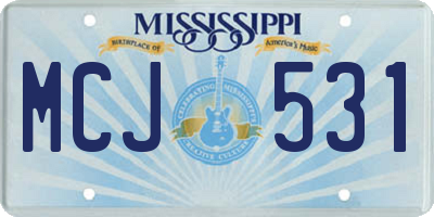 MS license plate MCJ531