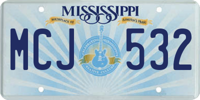 MS license plate MCJ532
