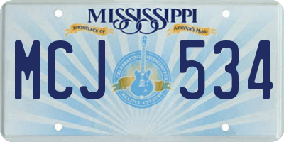 MS license plate MCJ534