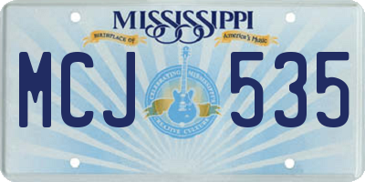 MS license plate MCJ535