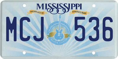 MS license plate MCJ536