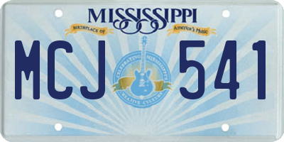MS license plate MCJ541
