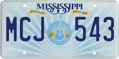 MS license plate MCJ543