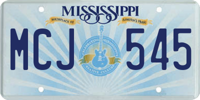 MS license plate MCJ545