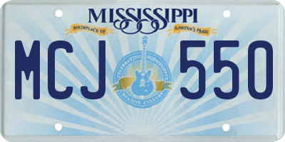 MS license plate MCJ550