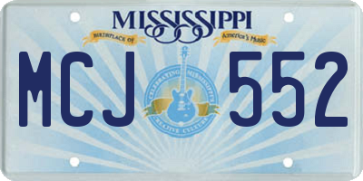MS license plate MCJ552