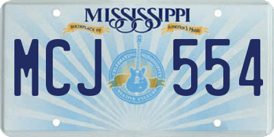 MS license plate MCJ554