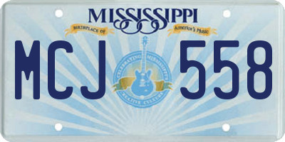 MS license plate MCJ558