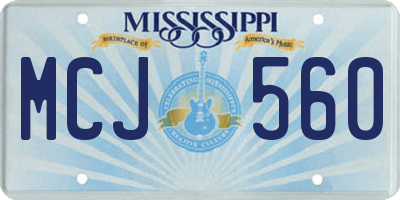 MS license plate MCJ560