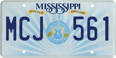 MS license plate MCJ561