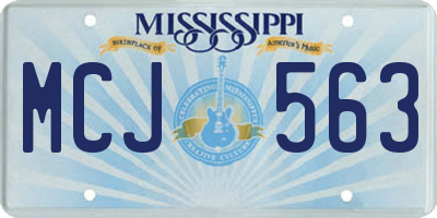 MS license plate MCJ563