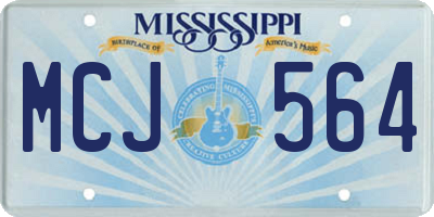 MS license plate MCJ564