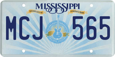 MS license plate MCJ565