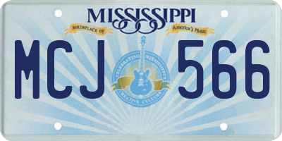 MS license plate MCJ566