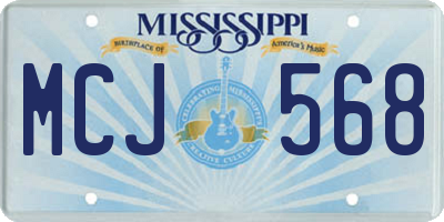 MS license plate MCJ568