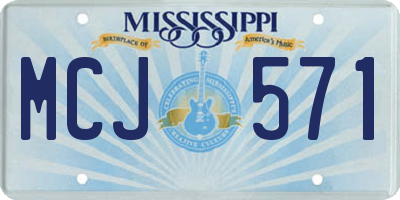 MS license plate MCJ571