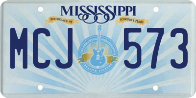 MS license plate MCJ573