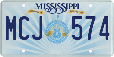 MS license plate MCJ574