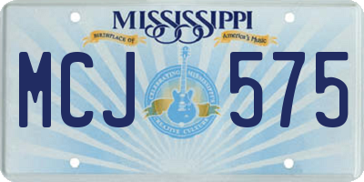 MS license plate MCJ575