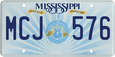 MS license plate MCJ576
